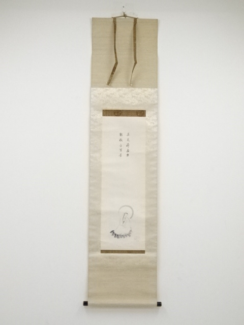 JAPANESE HANGING SCROLL / HAND PAINTED / BYAKUE KANNON / BY GIZAN UEDA